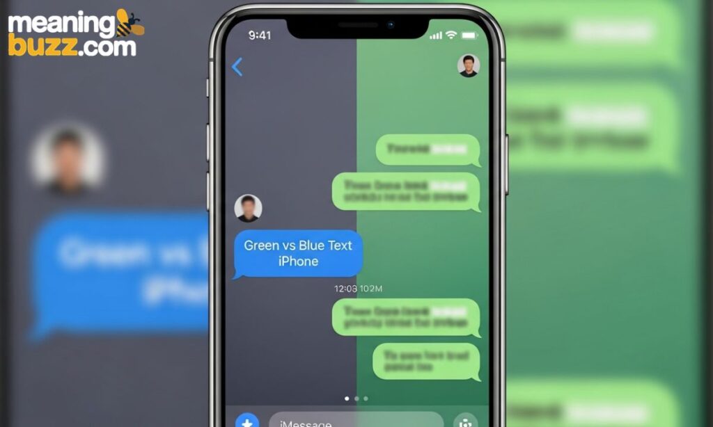 Green vs Blue Text iPhone